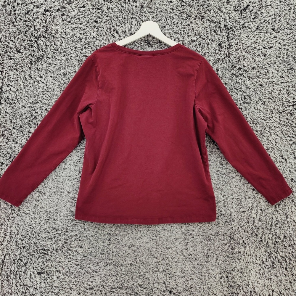 Harley-Davidson Womens Biker Rocker Top 1W Maroon Studded Logo Long Sleeve Tee - Picture 5 of 16